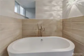 Freestanding tub with Custom fixtures
