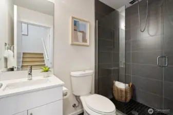 3/4 bathroom on second floor.