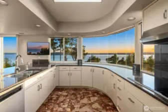 Ample counter space and cabinetry