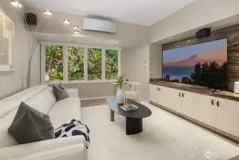 Main level family/TV room and den