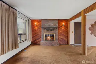Additional view of the bonus room. The door lead to the carport
