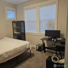 1st bedroom on the left when you first go in the house