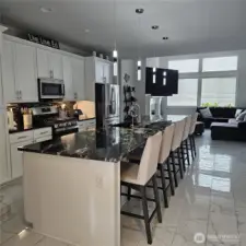 Custom lighting above the island