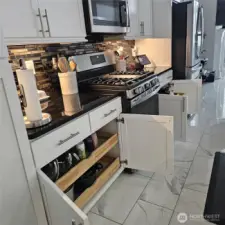 Every lower cabinet has pull-out shelfs