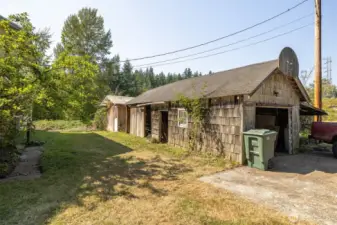 This building houses tractors and gear.