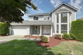 3 bedroom with a full bath, 3/4 bath and half bath.  2 car garage  2 story home
