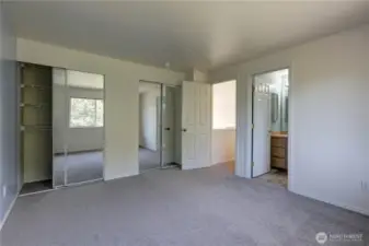 Master bedroom with double closets
