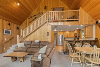 Knotty Pine warms cabin interior throughout!