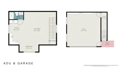 ADU above garage floor plan