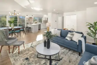 Beautiful open plan living/kitchen/dining area is the heart of the home.