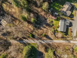 Aerial view of the 1.12 acre lot.