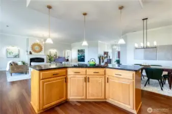 Solid Granite Slab Countertop with new Jennair cooktop