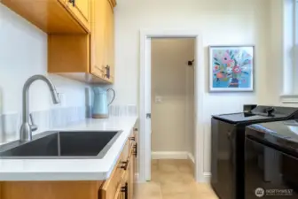 Laundry with sink & New LG Washer & Dryer