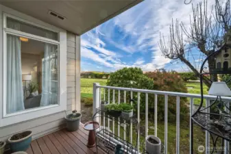 Another view of the deck off the dining area.