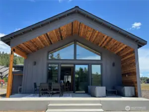 Covered patio at model home.