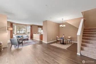 Upon entering open concept living  and tall ceilings await you.