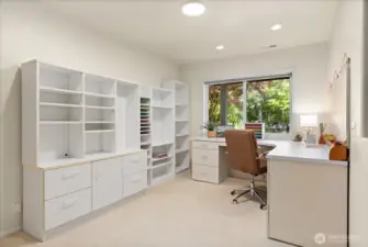 Crafting area/office nook off of basement rec room