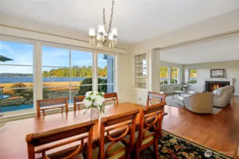 Beautiful built-in cabinetry in the dining room.  The views will always impress.