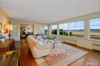 View from the living room into the dining room.