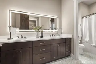 Upstairs full bath. All Bathrooms w/ Amorho LED Lighting Mirrors.