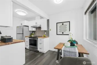 Dining open to kitchen