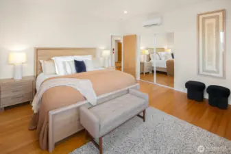 Primary bedroom has 3 closets