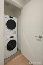 Entry floor stack washer/Dryer.