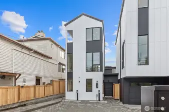 Scooter garage entry to the right of home.