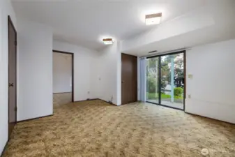 Family room with slider to backyard.