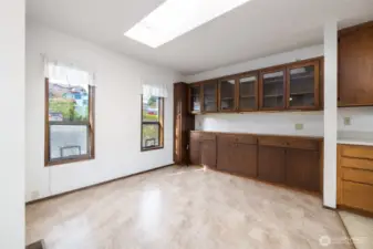 Dining room with built in storage