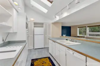 The skylights brighten up the entire room