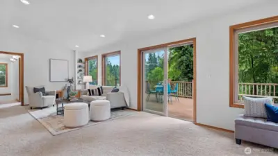 Main floor and sliding door to the deck