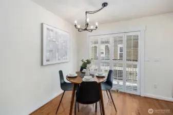 New light fixture can be adjusted to how you center your table and your ideal height.