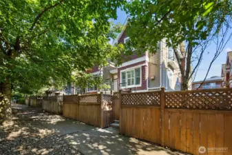 Fencing ensures your privacy on your private, large front patio.