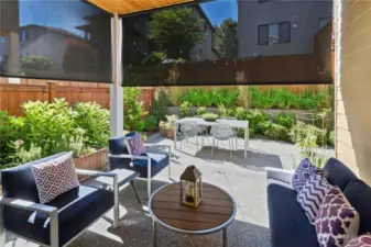 Patio with privacy shades