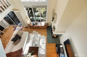 The view from the primary suite to below is nothing short of breathtaking.