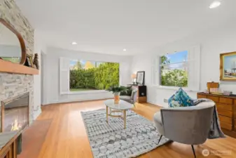 Interior freshly painted white with shaker molding