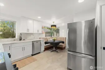 window looks out onto backyard area