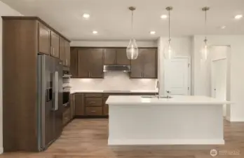 Photos of same design, but finishes and home views vary.