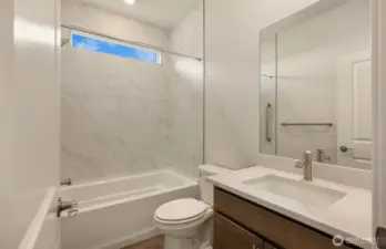 Photos of same design, but finishes and home views vary.