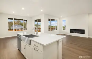 The view as you are entertaining guest while you are cooking