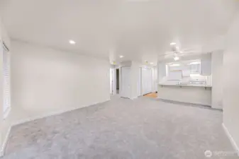 Unit #1 - Living room, dining & kitchen