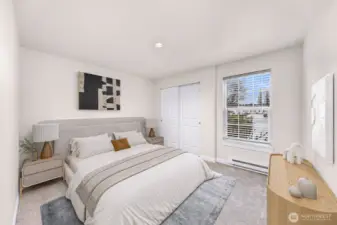 Unit #1 - Bedroom 1 of 2.  Virtual Stage