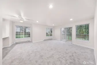 Unit #1 - Back to the living room from the bedroom/bathroom hallway.