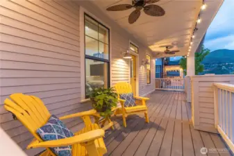 Twilight view of park fronting Vineyard Park.