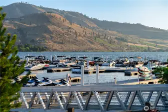 View of The Lookout's private waterfront and marina.