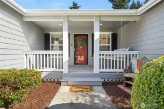 Cozy covered front porch