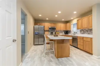 Generous kitchen with excellent storage including a large pantry