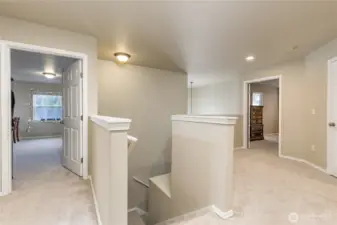 Spacious upstairs landing connects to all the bedrooms, bonus room and hall bath