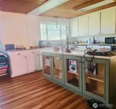 Open concept kitchen with lots of storage